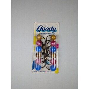 VINTAGE *NEW* 1989 Goody 9790 Twin Bead Marble Ponytail Holders